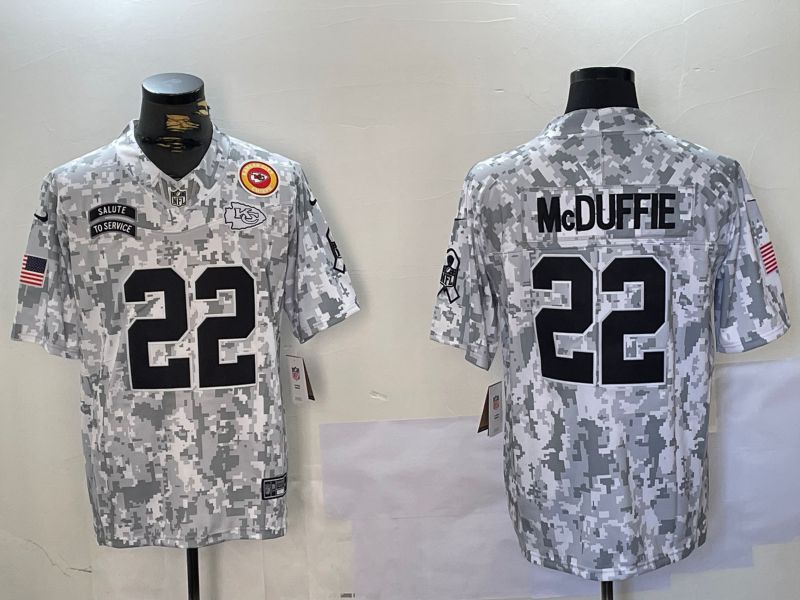 Men Kansas City Chiefs #22 Mcduffie Nike Arctic Camo 2024 Salute to Service Limited NFL Jersey style 2